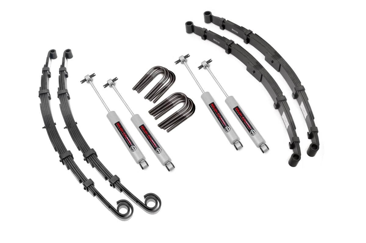 Jeep Scrambler Suspension Lift Kit - Front + Rear - Rough Country - 2.5 Inch Lift, Premium N3 Shocks - '81-'85
